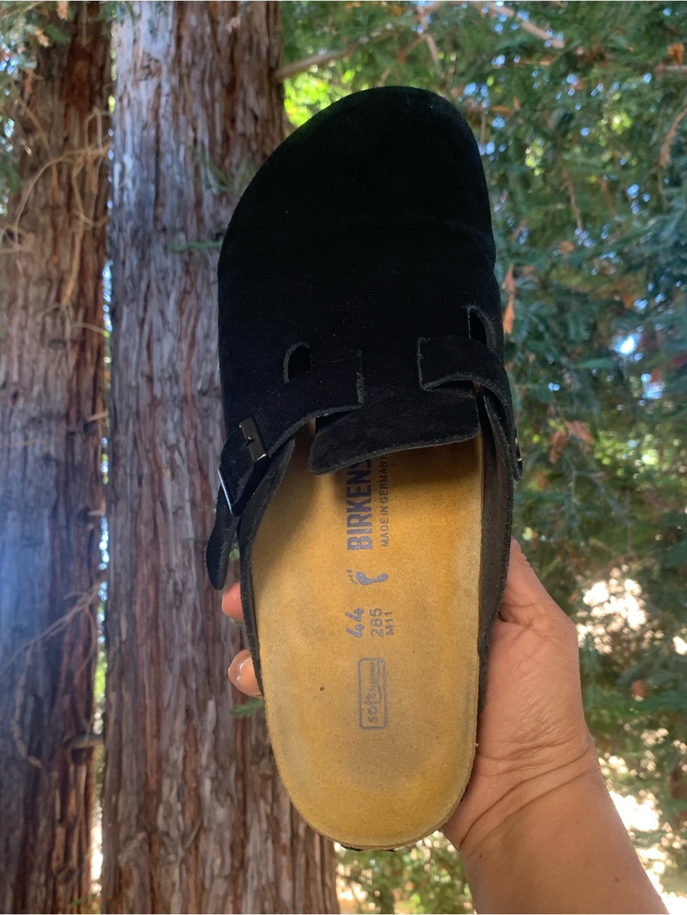 Birkenstock Black Suede Boston Clog - Slip-On Mule